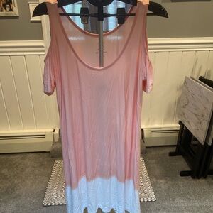 New York & Company Pink cold shoulder Top